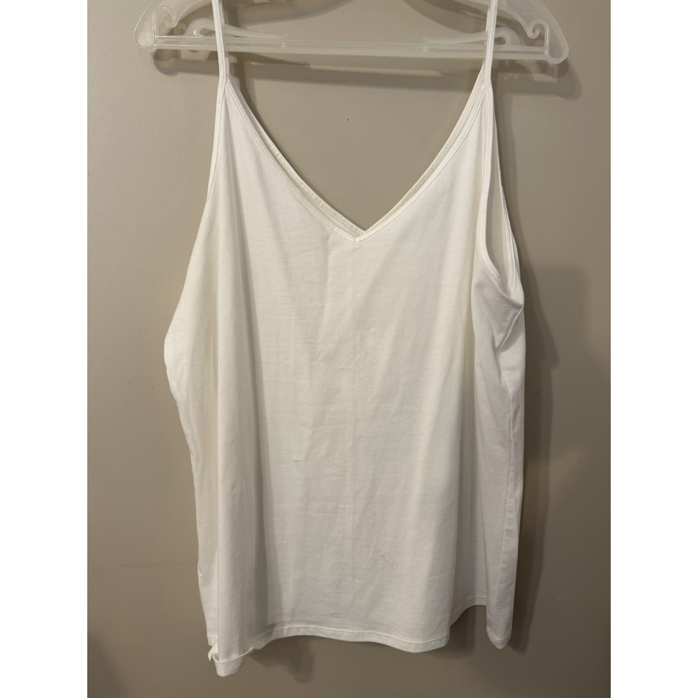 LOFT White Cami V-Neck Spaghetti Strap Tank Top Shirt Women's Size XXL
